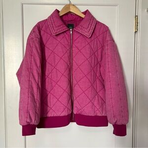 WILD FABLE Quilted Bomber Jacket Hot Pink *Sz M*